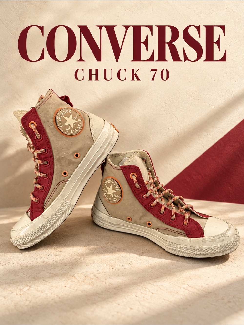 Converse Chuck 70 High Top Colorblock Overlay Rhubarb Pie Orange Haven Men 6 W 8